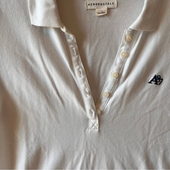 Y2K Aeropostale Women’s Polo Size Large Fitted 00s University College Fashion - Picture 4 of 8